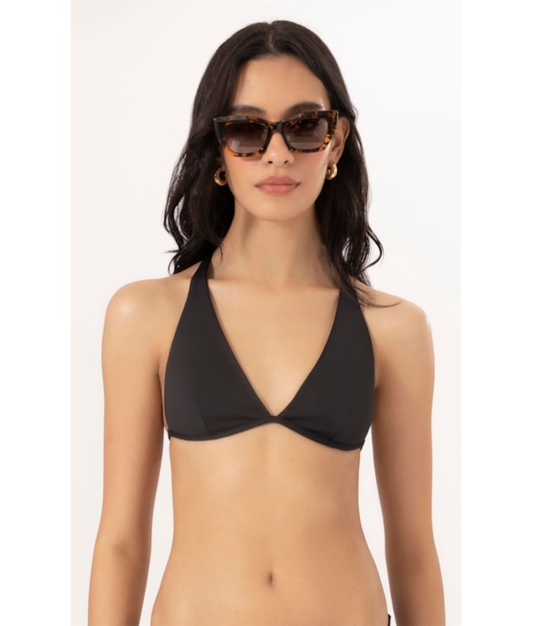 Top Triângulo Longo Gaia Preto