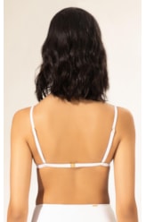 Top Triângulo Longo Guipure Branco
