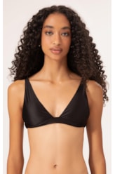 Top Triângulo Longo Satin Skin Preto