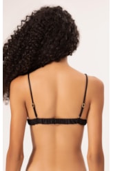 Top Triângulo Longo Satin Skin Preto