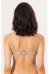Top Triângulo Longo Satin Skin Silver Gray