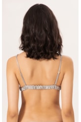 Top Triângulo Longo Satin Skin Silver Gray