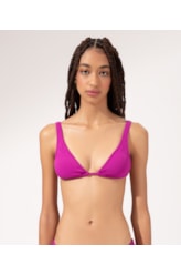 Top Triângulo Longo Viés Madras Violeta