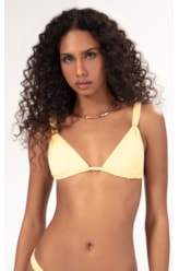 Top Triângulo Passador Fluid Amarelo Manteiga