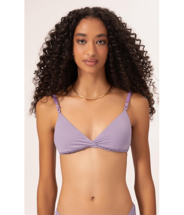 Top Triângulo Transpassado Draping Lilas