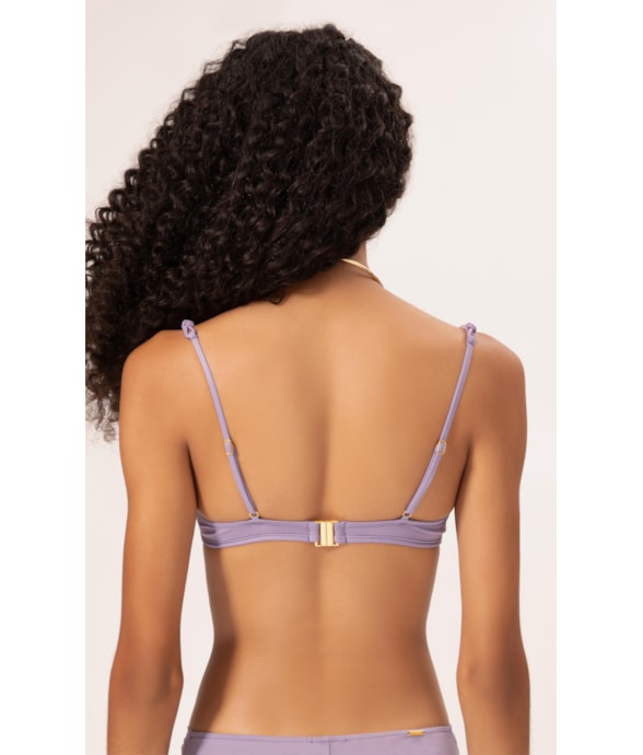 Top Triângulo Transpassado Draping Lilas
