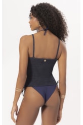 Top Tricot Canelado Mescla Dark Navy