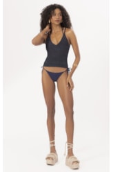 Top Tricot Canelado Mescla Dark Navy