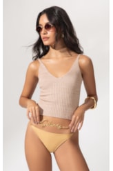 Top Tricot Canelado Mescla Natural
