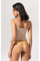 Top Tricot Canelado Mescla Natural