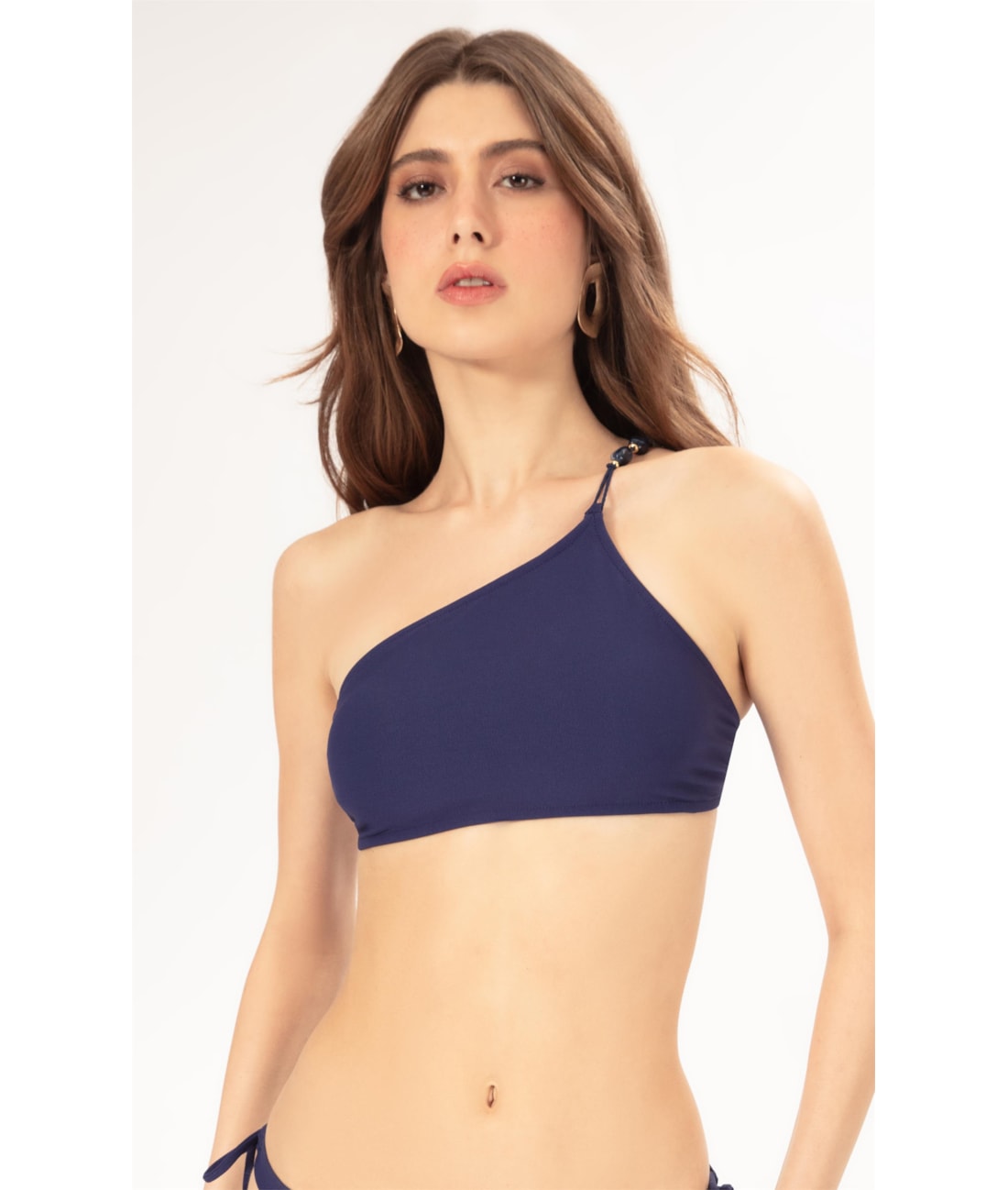Top Um Ombro So Crepe Ocean Marinho