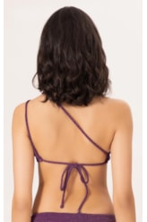 Top Um Ombro Só Crepe Shine Roxo