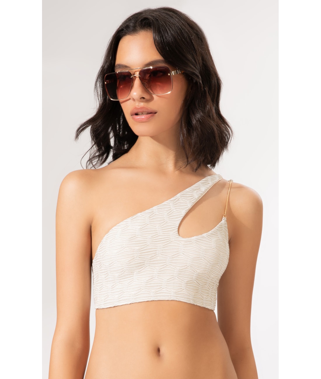 Top Um Ombro Só Eos Off White