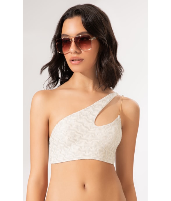Top Um Ombro Só Eos Off White