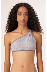 Top Um Ombro Só Vies Versi Azul Jeans Mescla