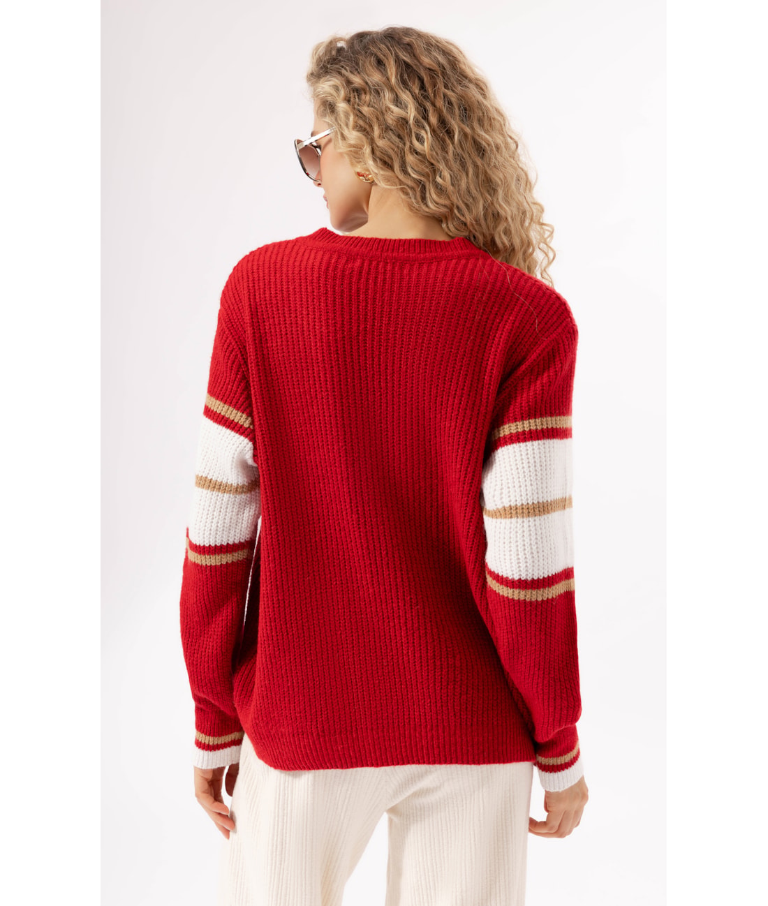 Tricot Decote v Aspen Vermelho