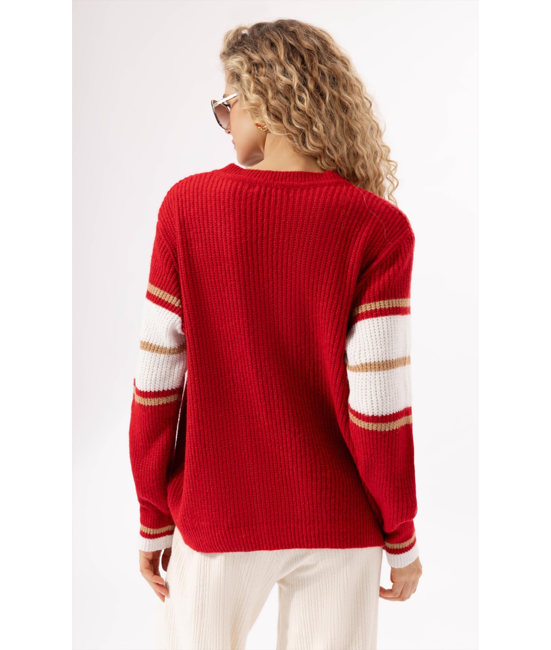 Tricot Decote v Aspen Vermelho