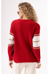 Tricot Decote v Aspen Vermelho