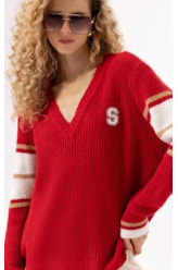 Tricot Decote v Aspen Vermelho