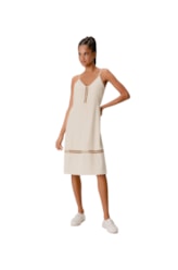 Vestido Alça Visco Crepe Natural