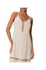 Vestido Alça Visco Crepe Natural