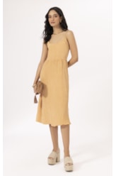 Vestido Alcinha Satin Waves Laranja