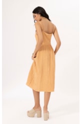 Vestido Alcinha Satin Waves Laranja