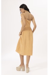 Vestido Alcinha Satin Waves Laranja