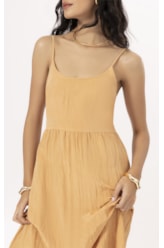 Vestido Alcinha Satin Waves Laranja
