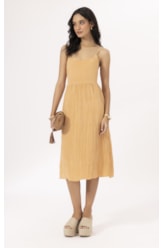 Vestido Alcinha Satin Waves Laranja