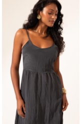 Vestido Alcinha Satin Waves Preto