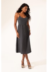 Vestido Alcinha Satin Waves Preto