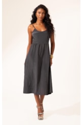 Vestido Alcinha Satin Waves Preto