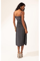 Vestido Alcinha Satin Waves Preto