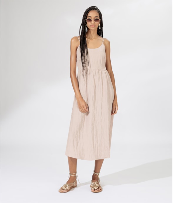 Vestido Alcinha Satin Waves Rosa Dusty