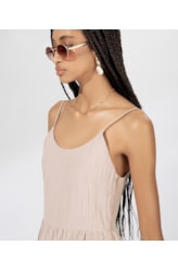 Vestido Alcinha Satin Waves Rosa Dusty