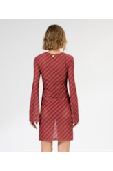 Vestido Argola Curto Tule Los Angeles Cereja