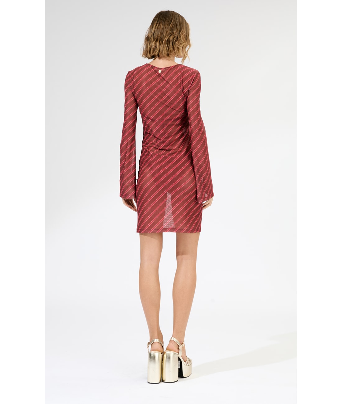 Vestido Argola Curto Tule Los Angeles Cereja