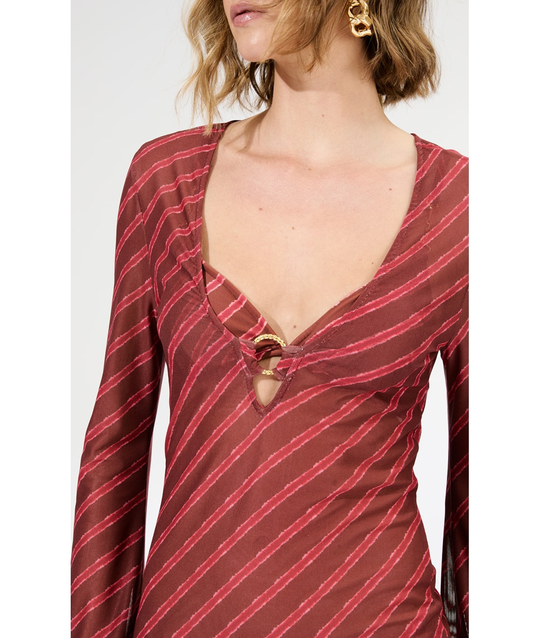 Vestido Argola Curto Tule Los Angeles Cereja