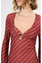 Vestido Argola Curto Tule Los Angeles Cereja