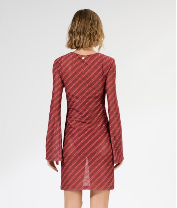 Vestido Argola Curto Tule Los Angeles Cereja