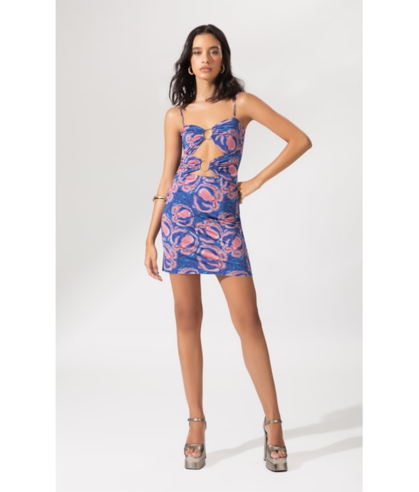 Vestido Argolas Sous  Marine Royal