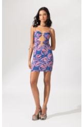 Vestido Argolas Sous  Marine Royal