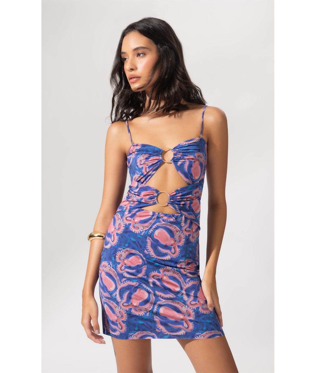 Vestido Argolas Sous  Marine Royal