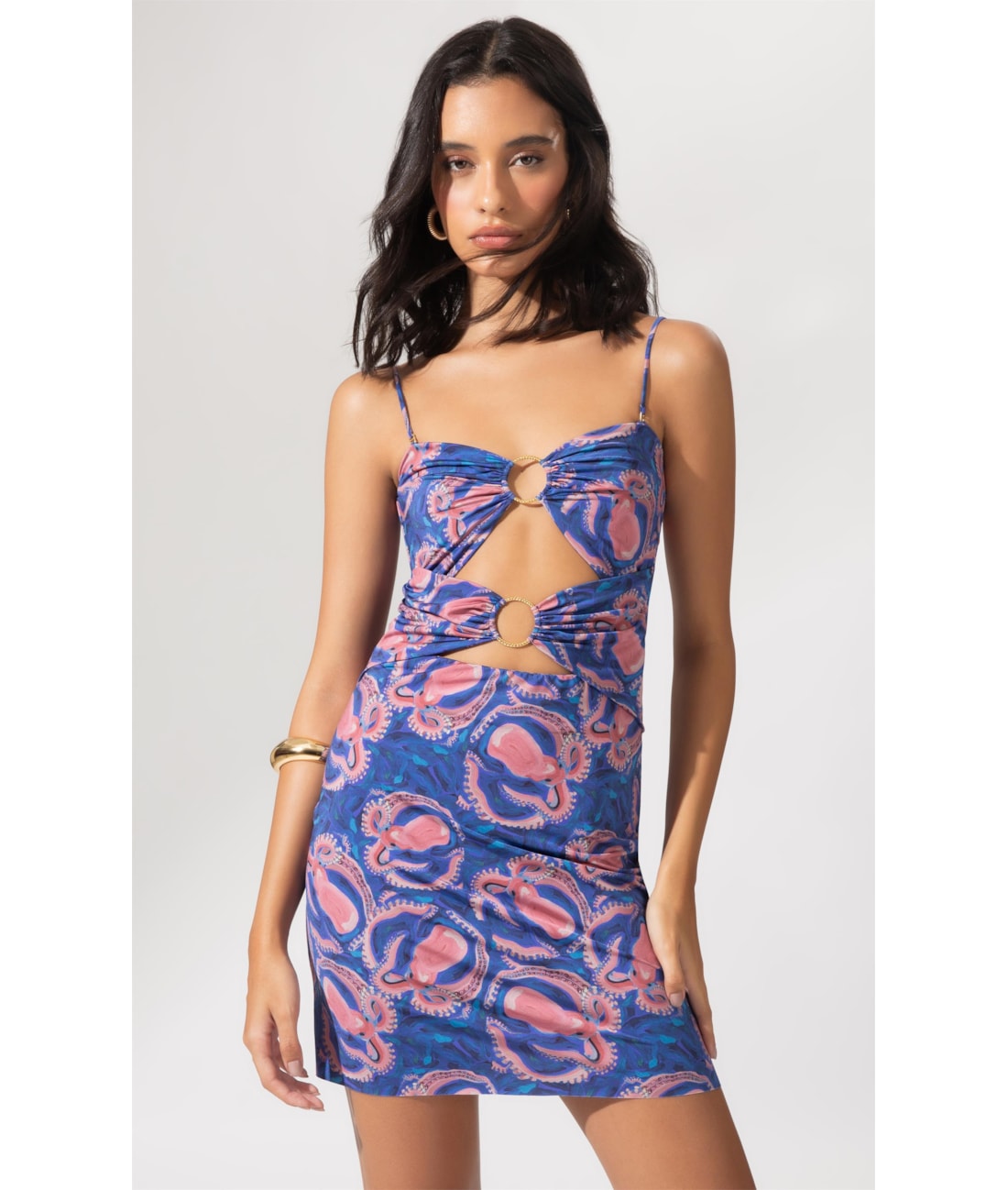 Vestido Argolas Sous  Marine Royal