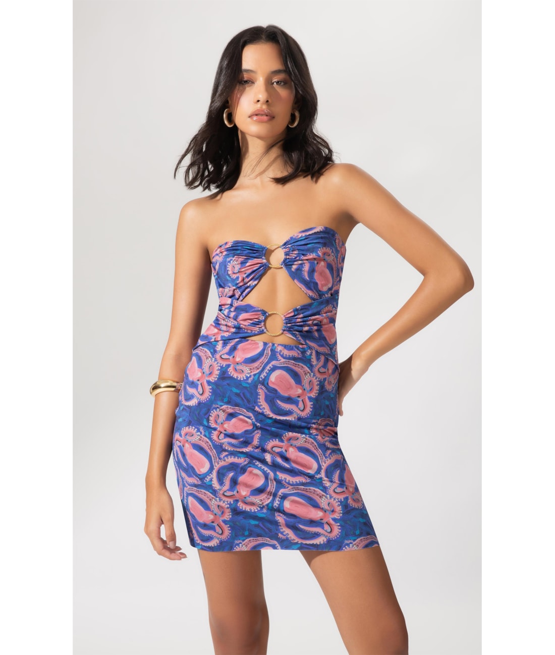 Vestido Argolas Sous  Marine Royal
