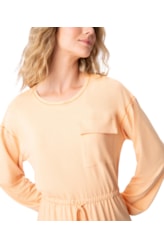 Vestido Bolso Visco Linho Laranja
