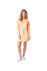 Vestido Bolso Visco Linho Laranja