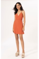 Vestido Cachequer Linho Blend Telha
