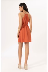 Vestido Cachequer Linho Blend Telha